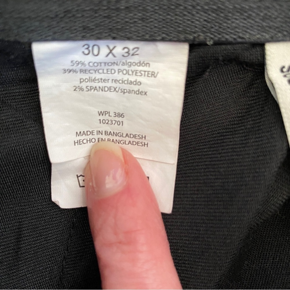 Haggar men’s 30x32 slim fit flat front straight leg black pants button zip - Picture 9 of 11
